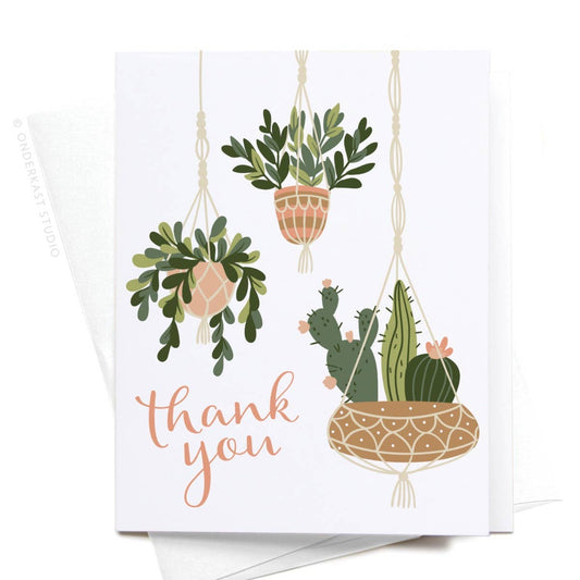 Thank You Hanging Plants + Succulents Greeting Card